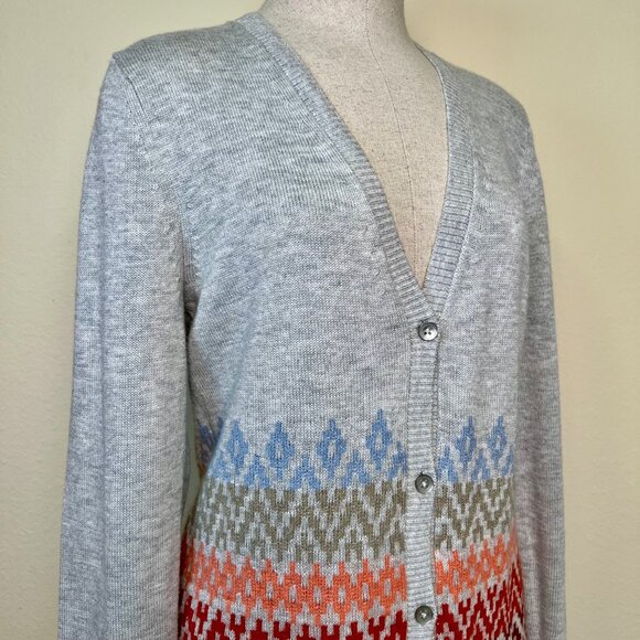 NWT EDDIE BAUER Womens Christine Fair Isle Mohair Blend Cardigan Sweater Medium - Picture 2 of 7